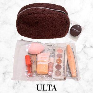 NWT | ULTA BEAUTY Burgundy Cosmetic Makeup Bag with Samples